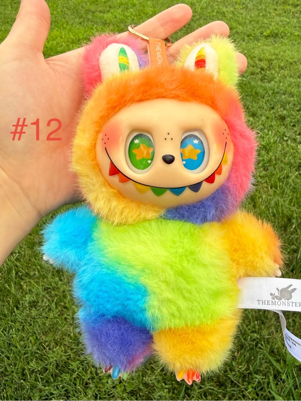 Rainbow Labubu Toy Plush Monster Keychain-Kids Stuffed Animal Charm Not Pop Mart